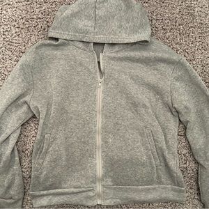 Gray Hooded Zip Up